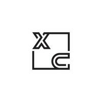 xc futuristische in lijn concept met hoog kwaliteit logo ontwerp vector