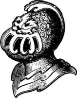 roer van de vorsten en edelen is een heraldisch helm wijnoogst gravure. vector
