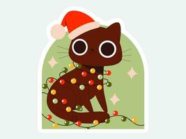 Kerstmis kat illustratie verzameling vector