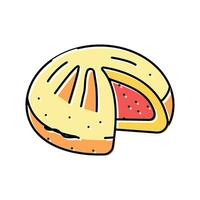 tomaat bun voedsel maaltijd kleur icoon vector illustratie