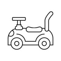 rijden Aan speelgoed- kind spel Speel lijn icoon vector illustratie