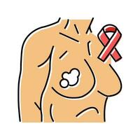 borst kanker kleur icoon vector illustratie