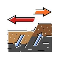 uitbreiding aardbeving ramp kleur icoon vector illustratie