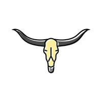 Longhorn schedel toeter dier kleur icoon vector illustratie