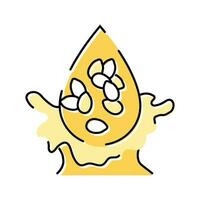 sesam zaad olie vloeistof geel kleur icoon vector illustratie