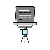 teleprompter nieuws media kleur icoon vector illustratie