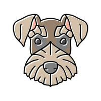 miniatuur schnauzer hond puppy huisdier kleur icoon vector illustratie