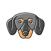 teckel hond puppy huisdier kleur icoon vector illustratie