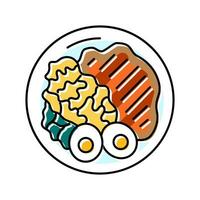 ramen noedels Japans voedsel kleur icoon vector illustratie