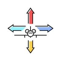vlucht controle luchtvaart ingenieur kleur icoon vector illustratie