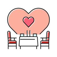 romantisch avondeten liefde kleur icoon vector illustratie
