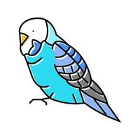 grasparkiet parkiet papegaai vogel kleur icoon vector illustratie