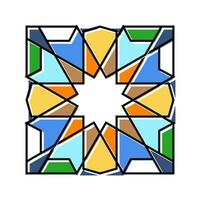 Islamitisch meetkundig patroon kleur icoon vector illustratie