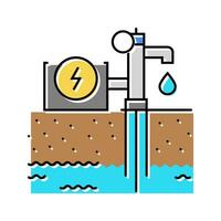 grondwater bemonstering hydrogeoloog kleur icoon vector illustratie