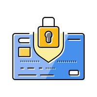 credit kaart veiligheid bank betaling kleur icoon vector illustratie