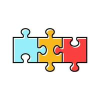 puzzel bedrijf oplossing kleur icoon vector illustratie