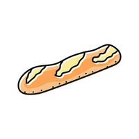 baguette Frans keuken kleur icoon vector illustratie