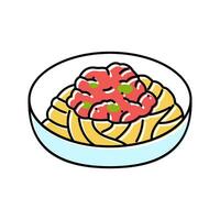 spaghetti bolognese Italiaans keuken kleur icoon vector illustratie