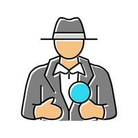 detective zoeken vergroten glas kleur icoon vector illustratie