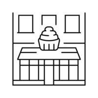 cupcakes winkel lijn icoon vector illustratie