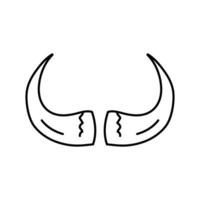 bizon toeter dier lijn icoon vector illustratie
