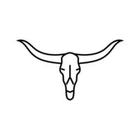 Longhorn schedel toeter dier lijn icoon vector illustratie