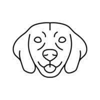 brak hond puppy huisdier lijn icoon vector illustratie