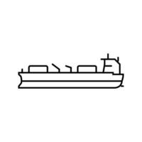olie tanker schip petroleum ingenieur lijn icoon vector illustratie