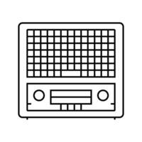 microfoon karakter retro muziek- lijn icoon vector illustratie