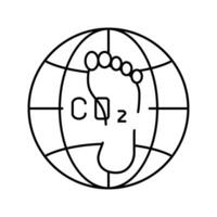 koolstof voetafdruk milieu lijn icoon vector illustratie