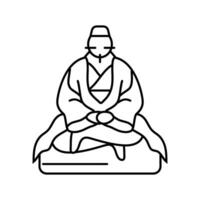 jade keizer taoïsme lijn icoon vector illustratie