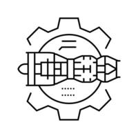 ruimtevaart bouwkunde mechanisch ingenieur lijn icoon vector illustratie