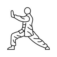 tai chi praktijk taoïsme lijn icoon vector illustratie