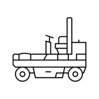 pneumatisch rol bouw voertuig lijn icoon vector illustratie
