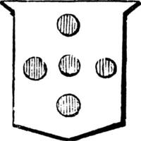 vijf rondjes hebben aantal moet worden opgemerkt net zo ze stellage, wijnoogst gravure. vector