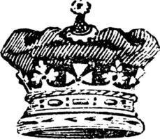 prinses kroon van een prinses van Engeland, wijnoogst gravure. vector