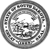 de Super goed zegel van de staat van zuiden dakota, 1889, wijnoogst illustratie vector