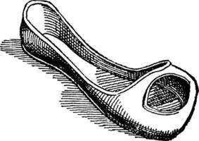 een middeleeuws kostuum schoenen, wijnoogst gravure. vector