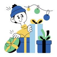 modieus Kerstmis cadeaus vector