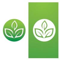 blad groen logo en symbool sjabloon vector gratis