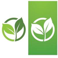 blad groen logo en symbool sjabloon vector gratis