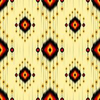 etnisch abstract geel ikat mooi naadloos patroon. Mexicaans gestreept stijl. inheems traditioneel. ontwerp voor achtergrond, behang, vector illustratie, kleding stof, kleding, batik, tapijt, borduurwerk.