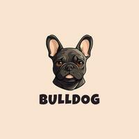 Frans bulldog mascotte logo ontwerp sjabloon vector icoon illustratie. Frans bulldog symbool