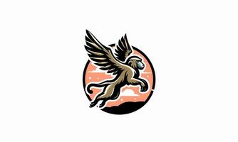 vliegend baviaan vector illustratie logo ontwerp