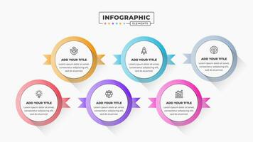 bedrijf infographic sjabloon met zes stappen of opties vector