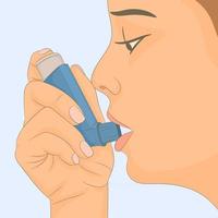 de astma-inhalator gebruiken om gezond te zijn vector