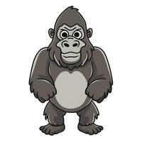 schattig gorilla in tekenfilm stijl. wild safari Afrikaanse dieren voor kinderen, kinderen clip art, vector illustratie