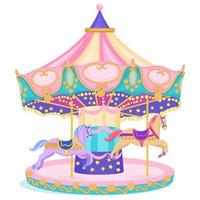 paard draaimolen carnaval carrousel geïsoleerd vector