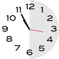 Analoge klokpictogram van 5 minuten tot 11 uur vector