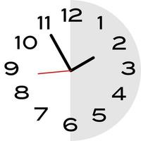 Analoge klokpictogram van 5 minuten tot 2 uur vector